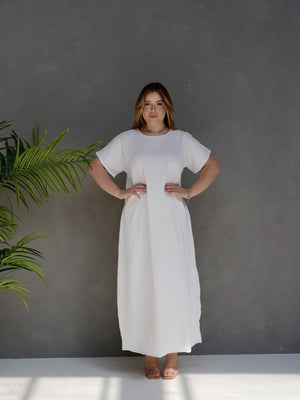 Robe en coton blanc